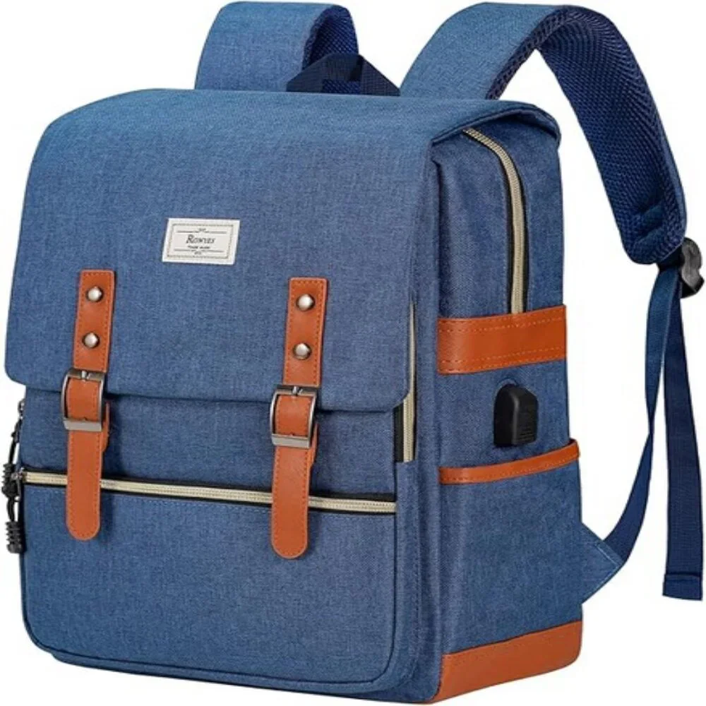 Ronyes Vintage Laptop Backpack for Women Men,15.6 inch Bookbag NWOT